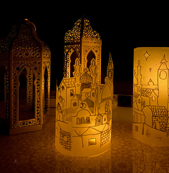 Kids DIY Lanterns for Ramadan - Masjid Cityscape