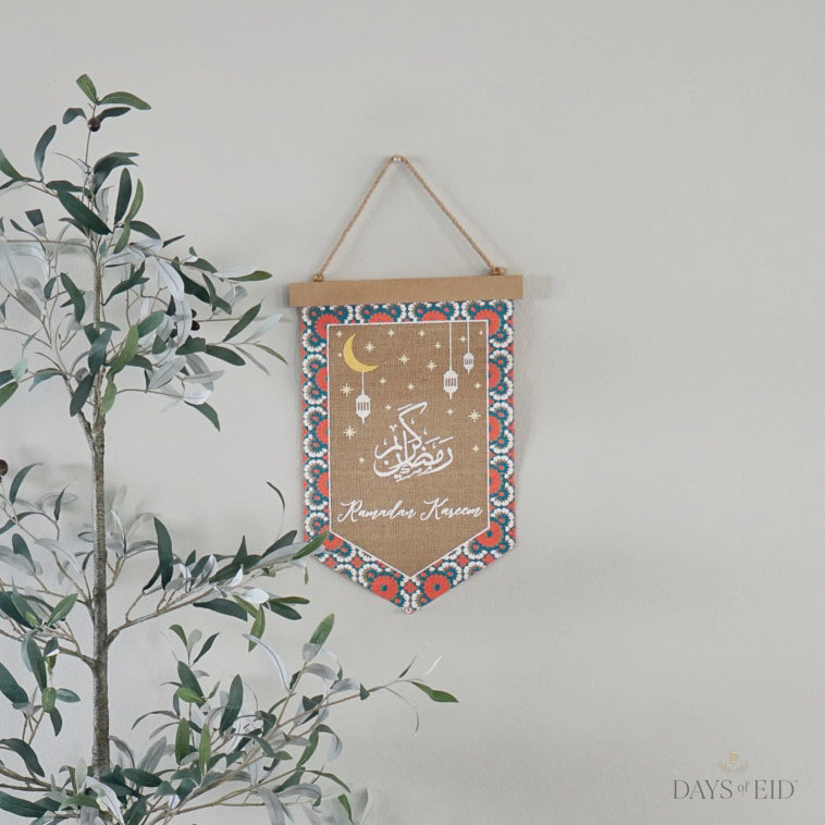 Ramadan Kareem Burlap Pennant